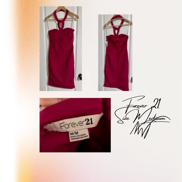 Forever 21 NWT Magenta Mini Dress Medium - Picture 1 of 1